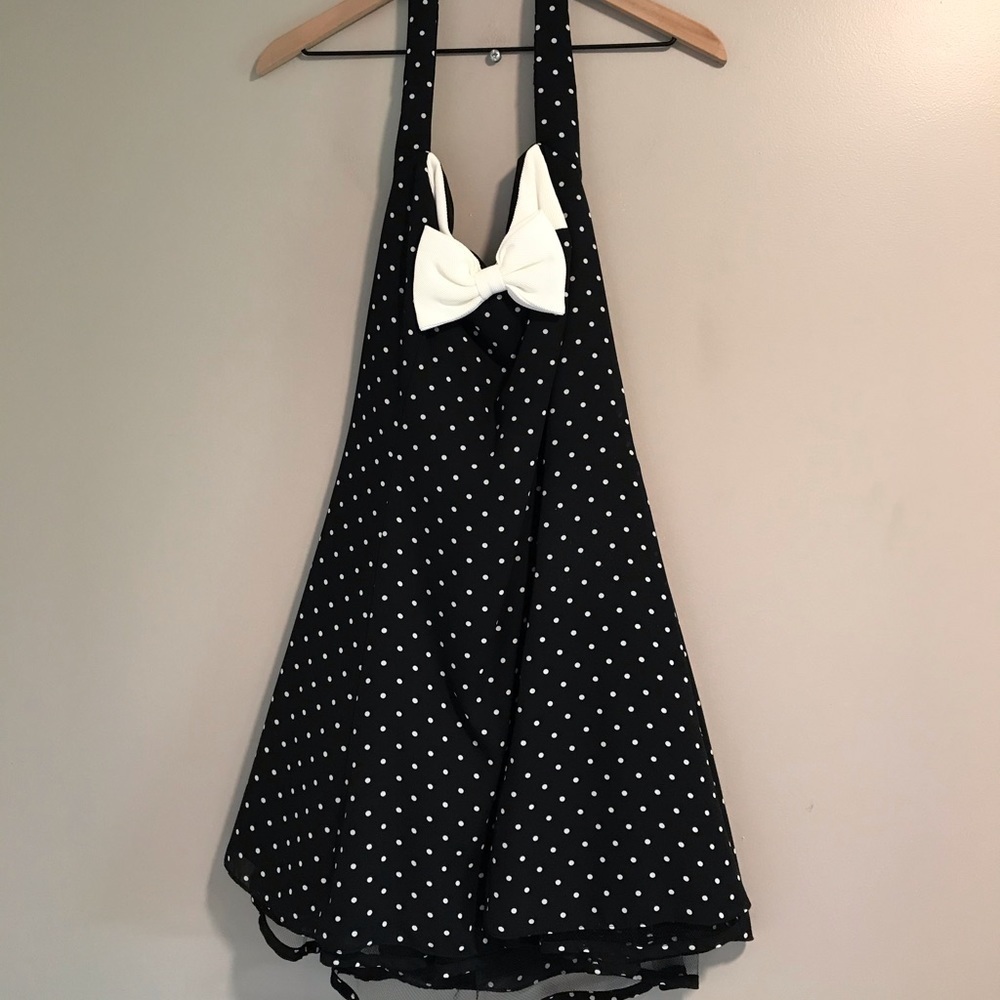 EUC VTG Marnie West Retro Halter Polka Dot Dress - Picture 2 of 14
